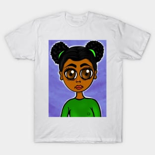 Cute art black anime style digital art T-Shirt